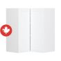 Caisson supérieur de coin, 2 places, Shaker, blanc, 24" x 30" x 12 1/2"