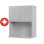 Caisson supérieur pour micro-ondes 2 portes, Shaker, gris, 24" x 30" x 15 5/8"