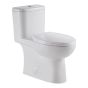 Toilette, cuvette allongée, Bali, monobloc à double chasse, blanc