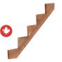 Brown Treated Wood Step Stringer - 5 Steps -12"