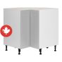 Caisson inférieur de coin 2 portes, Shaker, Gris, 33" x 34 3/4" x 24"