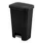Poubelle à pédale, noir mat, 45 l
