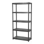 Deluxe Storage Unit - 5 Shelf - 36'' x 18'' x 73'' - Black