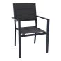 Chaise empilable, aluminium/textilène, charbon, 57,5 x 57 x 87 cm