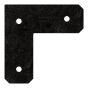 Ancrage plat en L, OA AV, noir, 4" x 4"