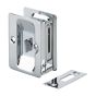 Serrure rectangulaire privée pour porte escamotable, encastrée, chrome