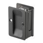 Serrure rectangulaire encastrée pour porte escamotable, noir
