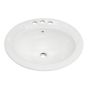Porcelain Sink – Drop-In – Oval – Glossy White - 19 3/4" x 17 3/4" x 7 1/2"