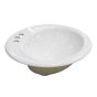 Porcelain Sink – Drop-In – Oval – Glossy White - 19 3/4" x 17 3/4" x 7 1/2"