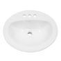 Porcelain Sink – Drop-In – Oval – Glossy White - 20" x 17 1/2" x 7 1/2"