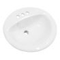 Porcelain Sink – Drop-In – Oval – Glossy White - 20" x 17 1/2" x 7 1/2"