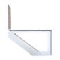 Limon de marche, aluminium, 1 marche, blanc, 15"