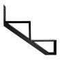 Limon de marche, aluminium, 2 marches, noir, 22 ½"
