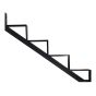 Limon d'escalier en aluminium, 4 marches, giron 11", fini noir