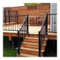 Limon d'escalier en aluminium, 4 marches, giron 11", fini noir