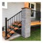 Limon d'escalier en aluminium, 4 marches, giron 11", fini noir