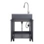 Utility Sink With Cabinet – Black - 24"