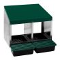 Laying Nest – 2 Compartments – Plastic Floor – Green-Gray