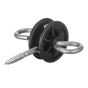 Isolateur à double ancrage, pour poteau en bois, noir, 2/pqt