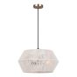 Luminaire suspendu Dakhlio, 18", blanc-or