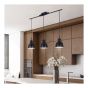 Luminaire suspendu Temarra, 3 lumières, 29,5", noir mat