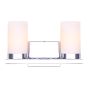 Vanity Wall Light – 2 Bulbs – Fideka – Chrome - 14"