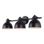 Vanity Wall Light – 3 Bulbs – Temarra – Black – 25"