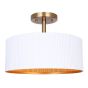 Flushmount – Ajacio – Matte White-Gold - 13"