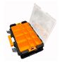 Coffre de rangement empilable, 12 compartiments, 21,6’’ x 13,4’’ x 4,5’’, noir et orange