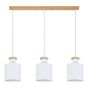 Pendant Light – 3 Lights - Teziel – White-Wood – 78 cm