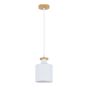 Pendant Light – 1 Light - Teziel – White-Wood – 12 cm