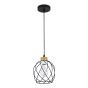 Pendant Light – 1 Light - Kerzia – Black-Wood – 16 cm