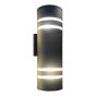 Applique murale extérieure, Solvarra, noir, 12.99" x 4.33" x 5.11", 2/pqt