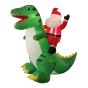 Dinosaur Santa Inflatable, LED, 8-ft