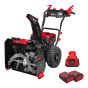 Cordless 2‑Stage Snow Blower – 24", 62V, 2 Batteries – Black