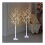Ensemble de 2 bouleaux illuminés, 4’, blanc chaud