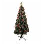 Sapin de Noël givré en fibre optique, 6’, vert