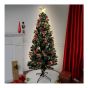 Sapin de Noël givré en fibre optique, 6’, vert