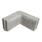Coin de bordure universelle, béton, 90°, 12" x 12" x 6,75", gris mat