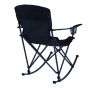 Chaise de camping à bascule, noir mat