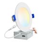 Luminaire encastré DEL ultra-mince, 4", 9 W, 5CCT, blanc
