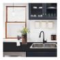 Comptoir stratifié, bord droit, 98,4" x 25", noir Pietra