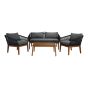 Orea Conversation Set - 4-Piece - Acacia Wood and Braided Rope