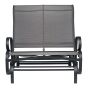 Monaco Double Glider Chair - Aluminum Frame - Black