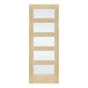 Interior Door - 5 Frosted Lites - 32" x 80" - Clear Pine