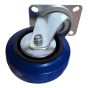 Swivel Caster - Rubber - 4" - 150kg Load Capacity - Blue