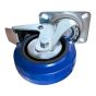 Swivel Caster with Brake - Rubber - 4" - 150kg Load Capacity - Blue