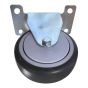 Rigid Caster - Rubber - 3" - 75kg Load Capacity - Grey