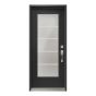 Porte extérieure en acier, ouvrant gauche, 82 1/2" x 35 3/8", noir
