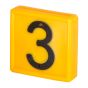 Plaquette numérotée n° 3, jaune, 10/pqt